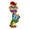 Set of six colourful wooden sealife including spider, butterfly, bee and ladybird in a stack
